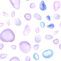 Endless Violet Pastel Hand Drawn Shapes.