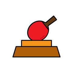 Trophy lineal color icon with bet. winner, champion, table tennis illustration icon. simple design editable. Design template vector