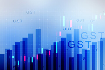 2d rendering Stock market online business concept. business Graph 