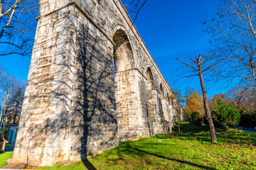 Fototapeta na wymiar Sultan 1. Mahmut Aqueduct İn Bahacekoy Village of Istanbul