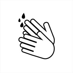 Wash hands icon vector, filled flat sign, solid pictogram isolated on white. Hygiene symbol, logo illustration. Pixel perfect