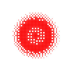 Red halftone circles, dots pattern, vector, grunge. Comic texture background. Monochrome half-tone. Circle halftone Dots, Colorful geometric gradient for pop art designs.