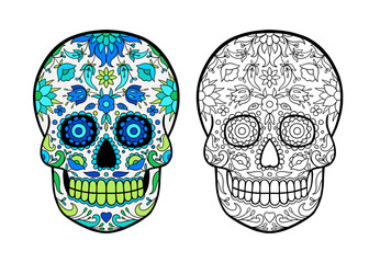 sugar skull coloring page