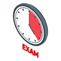 Exam test time icon. Isometric of exam test time vector icon for web design isolated on white background