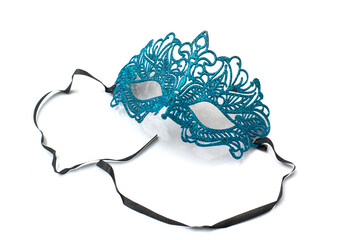 Female carnival mask on a white background. Isolated.