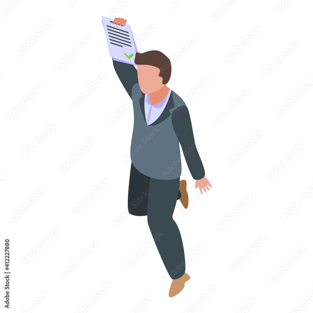 Poster school test passed icon. isometric of school test passed vector icon for web design isolated on whit