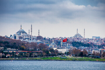 Sarayburnu District view from Bosphorus in Istanbul