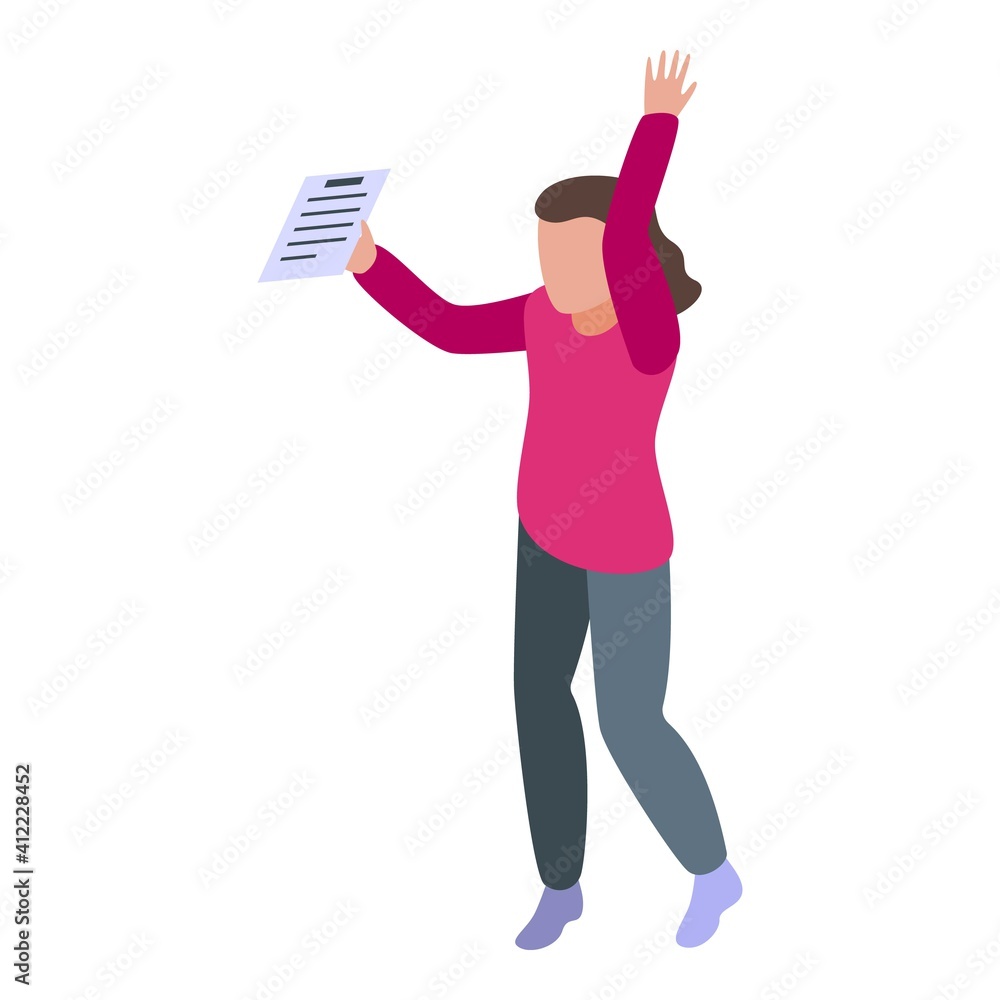 Poster school test knowledge icon. isometric of school test knowledge vector icon for web design isolated o