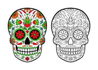 sugar skull coloring page