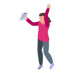 School test knowledge icon. Isometric of school test knowledge vector icon for web design isolated on white background