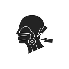 Pain throat line color icon. Sign for web page, mobile app