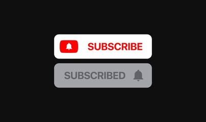 Youtube Subscribe social media element. subscribe and subscribed buttons. Vector illustration