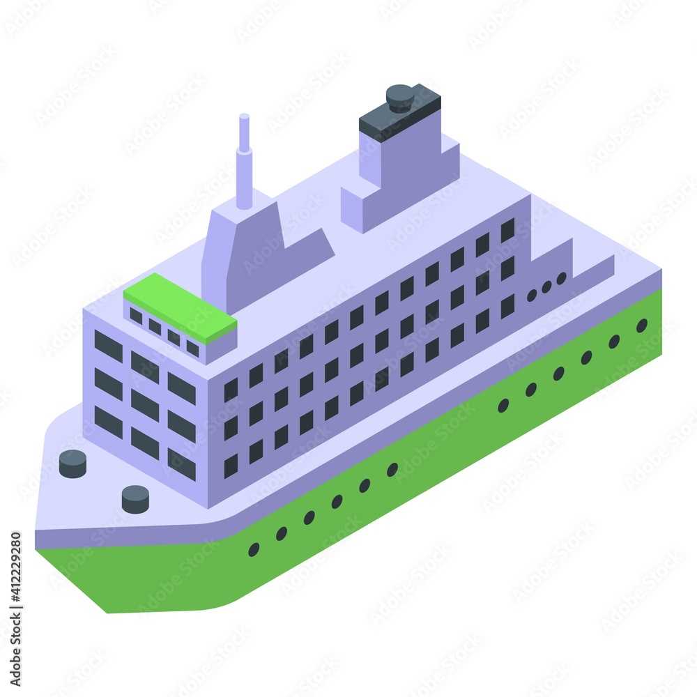 Poster ferry port icon. isometric of ferry port vector icon for web design isolated on white background
