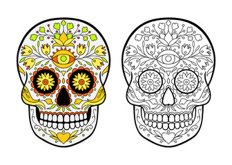 sugar skull coloring page