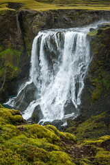 Fagrifoss (the Beautiful Waterfall) is located in Southeast Iceland near the Lakagígar volcanic region.