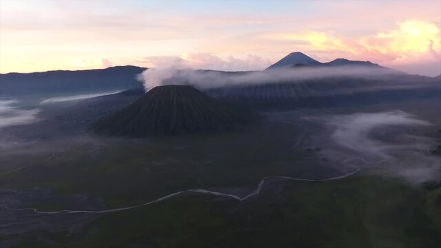 East Java, Indonesia - Bromo sunrise atmosphere in the morning.