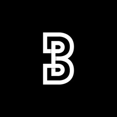 Abstract Initial Letter B Logo.  White Geometric Origami Style isolated on Black Background. Modern And Elegant Monogram Icon, Usable for Business and Branding Logos. Flat Vector Logo Design Template 