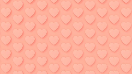 3d render pink hearts valentines day