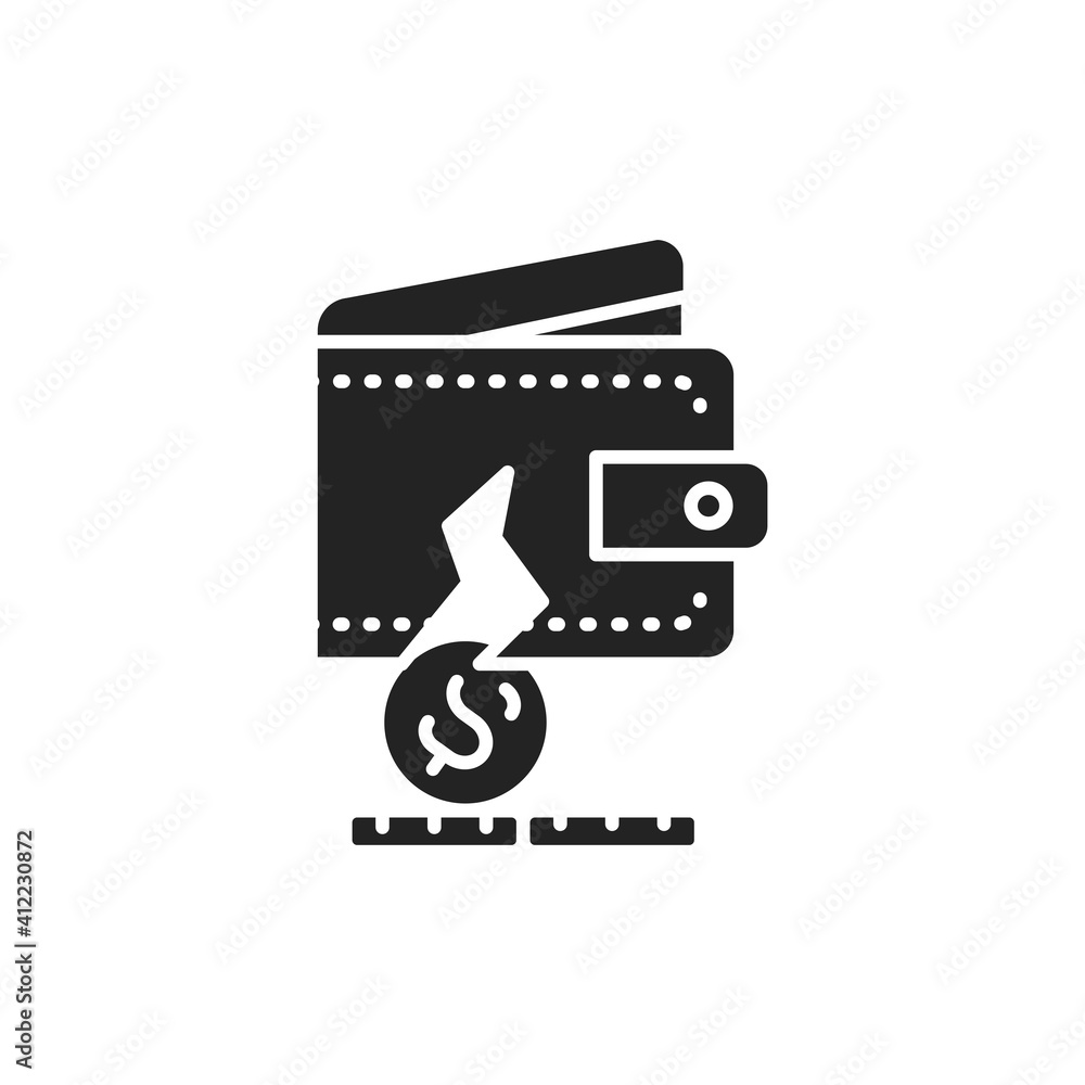 Poster torn wallet line color icon. sign for web page, mobile app