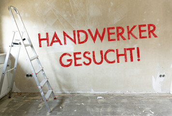Handwerker gesucht, Schild,