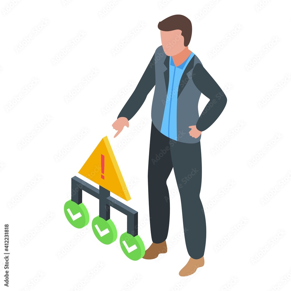 Poster business hierarchy icon. isometric of business hierarchy vector icon for web design isolated on whit