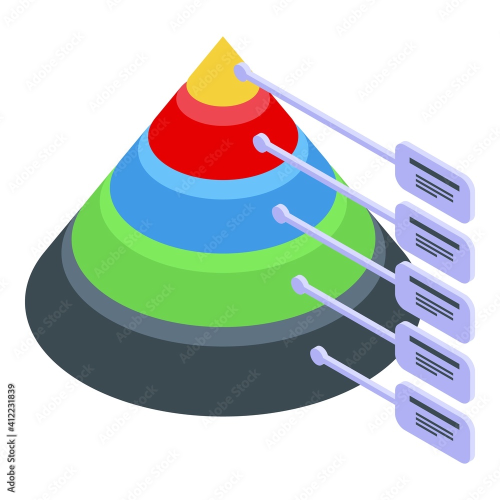Poster cone hierarchy icon. isometric of cone hierarchy vector icon for web design isolated on white backgr