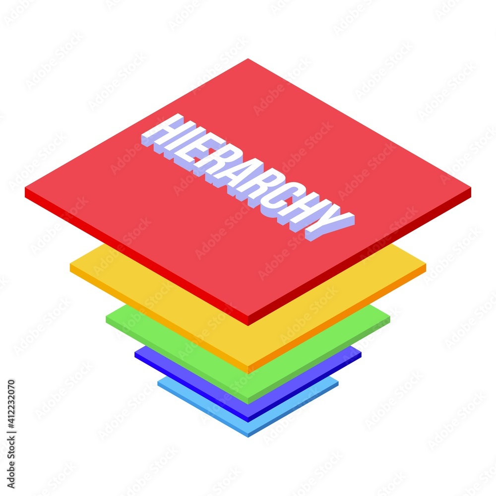Poster slice hierarchy icon. isometric of slice hierarchy vector icon for web design isolated on white back