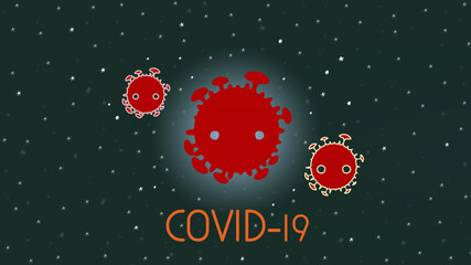 poster flat design illustration of an covid 19 virus pademic background template 