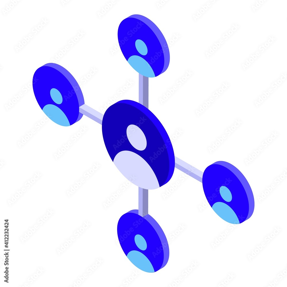 Poster network hierarchy icon. isometric of network hierarchy vector icon for web design isolated on white 