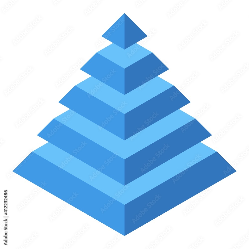 Poster pyramid hierarchy icon. isometric of pyramid hierarchy vector icon for web design isolated on white 