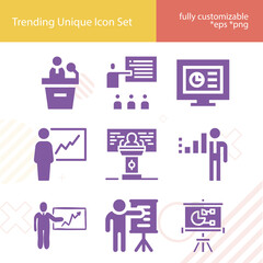 Simple set of first reading related filled icons.