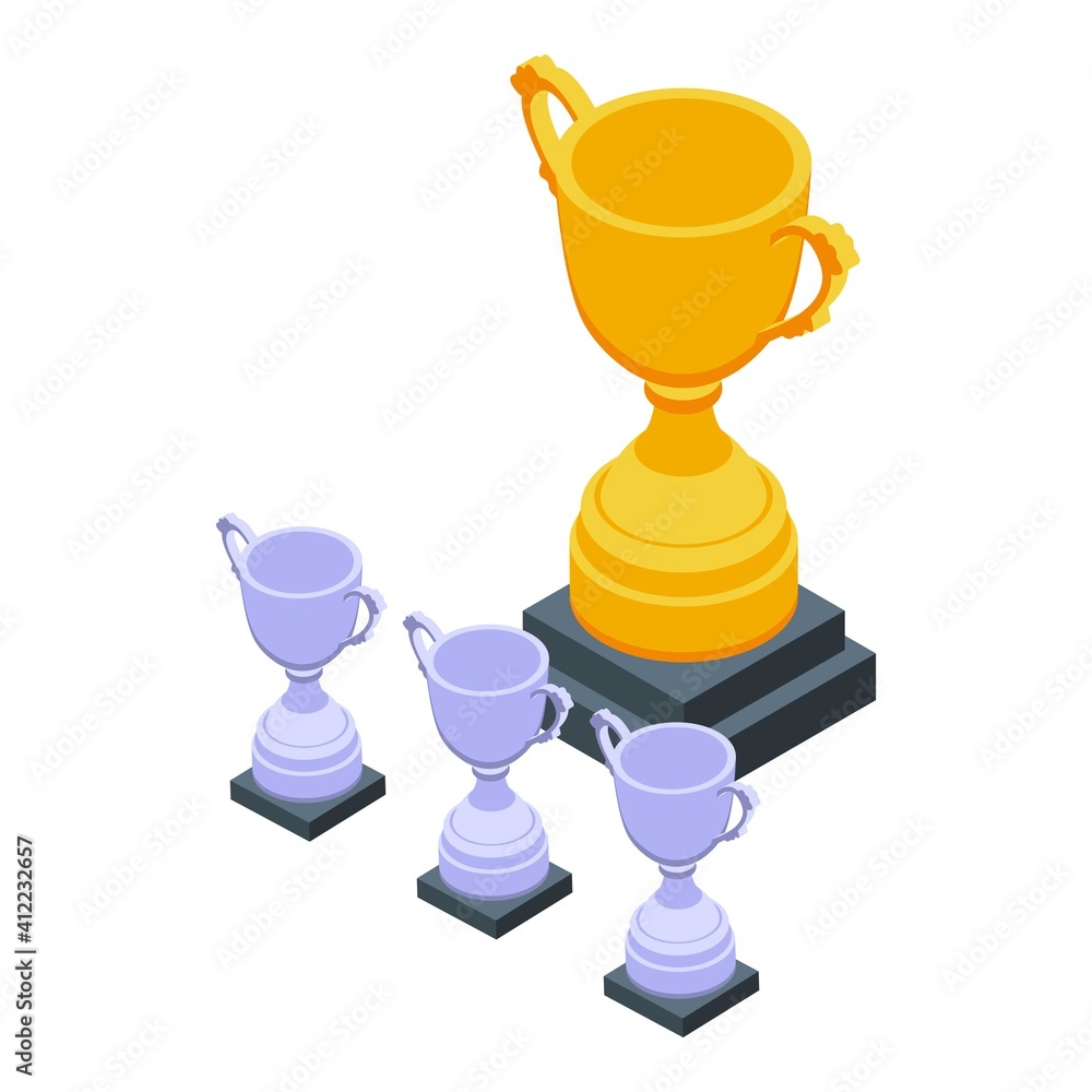 Poster cups hierarchy icon. isometric of cups hierarchy vector icon for web design isolated on white backgr