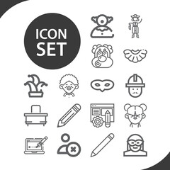 Simple set of designer related lineal icons.