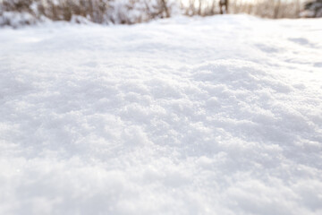 Snow texture. Winter background of snow and frost with free space for your decoration