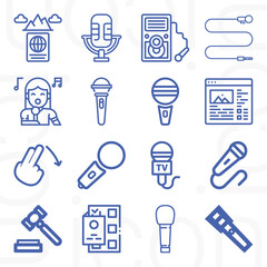 16 pack of valid  lineal web icons set