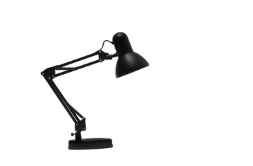 single black desk lamp, on white background