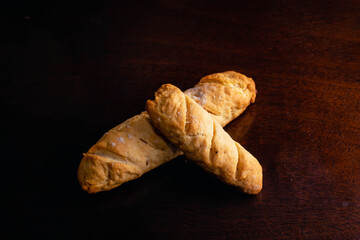 fresh baked croissant bread