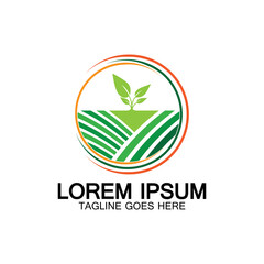 Organic farming logo vector illustration design,natural product icon .Farm logo template.Abstract Organic Agriculture Logo Template. Vector illustration