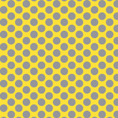 Large Dot Pattern in Illuminating and Ultimate Gray, Dots Design in Grey and Yellow Background