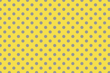 Large Dot Pattern in Illuminating and Ultimate Gray, Dots Design in Grey and Yellow Background