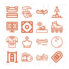 16 pack of unique  lineal web icons set