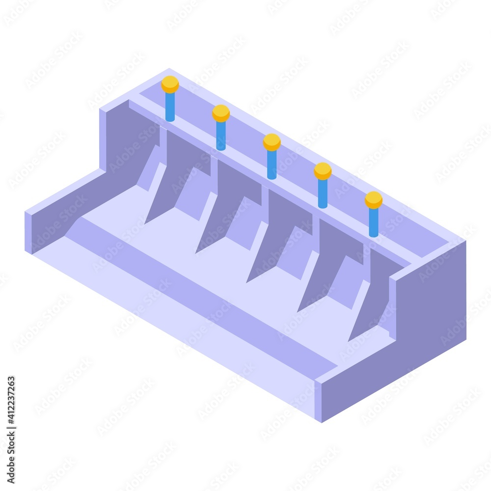 Poster hydro power station icon. isometric of hydro power station vector icon for web design isolated on wh