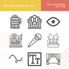 Simple set of ratings related lineal icons.