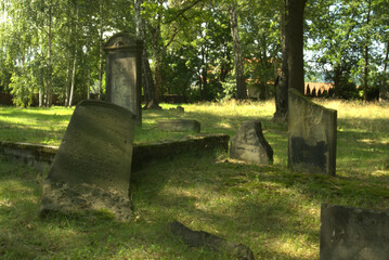 Cmentarz żydowski w Żorach – został założony w 1814 i zniszczony w czasie 2 wojny światowej - obrazy, fototapety, plakaty