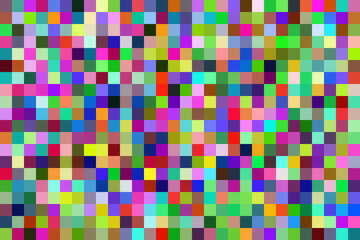 Colorful pixel background. Noise signal LCD pixel screen, color digital glitch.
