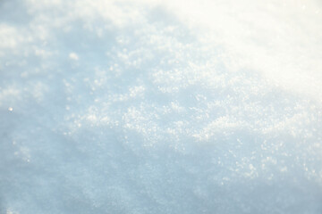 Fototapeta na wymiar Beautiful snow on sunny day in winter