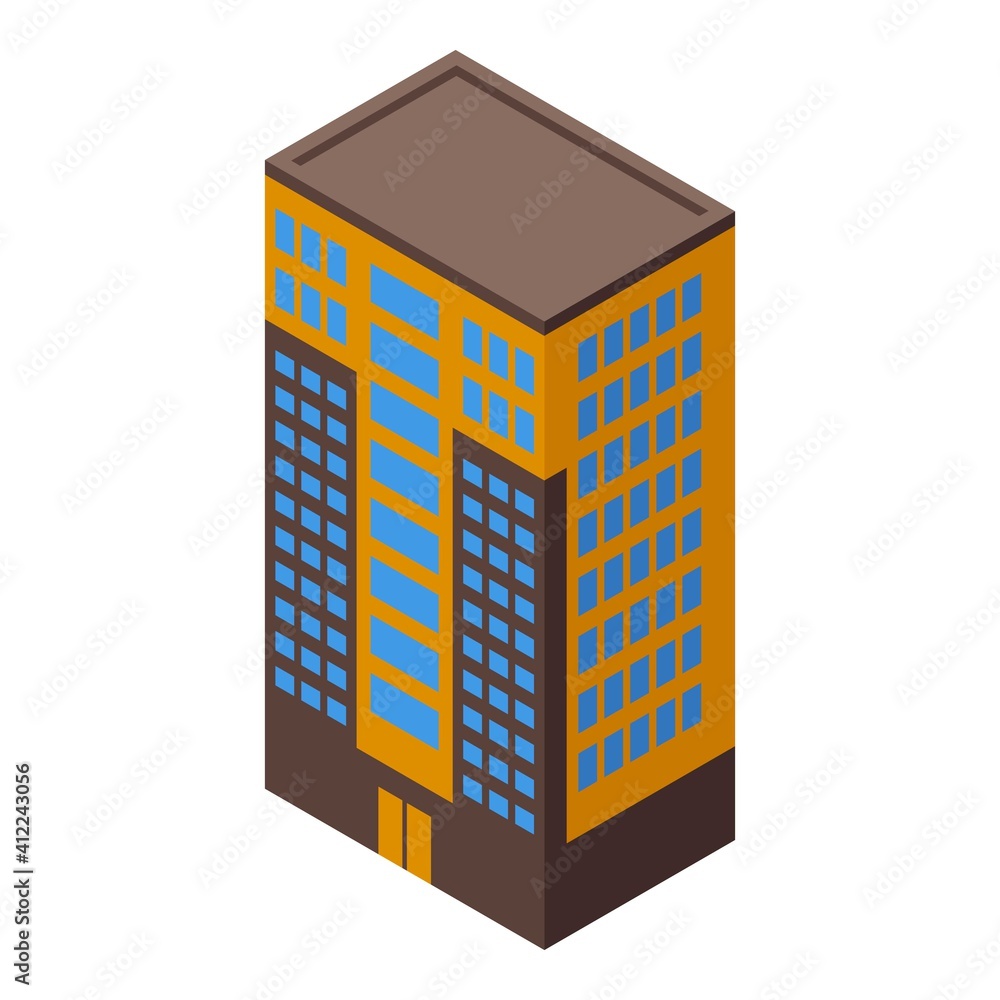 Poster residential building icon. isometric of residential building vector icon for web design isolated on 