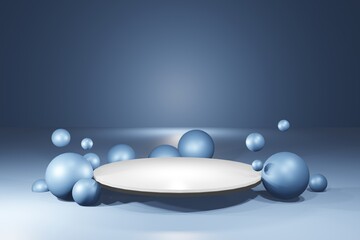 abstract 3d render background, background with bubbles, empty podium 