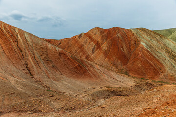 Colored mountains of Khizi in Azerbaijan like gingerbread
