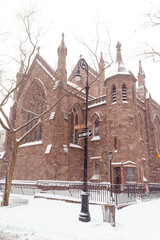 Grace Church Brooklyn Heights during the winter, new york